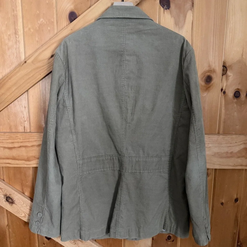 H&M LOGG Corduroy Blazer‎ Mens XL Tan Khaki Sport Coat 3-Button Striped Lining